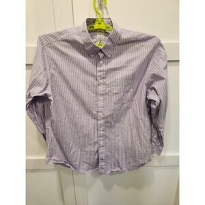 Brooks Brothers Shirt Mens 2XL XXL Purple Striped Long Sleeve Preppy Academia